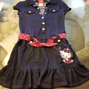 Girls Hello Kitty mock Denim Dress